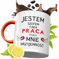 Kubek Pomarańczowy Dla Szefa Prezent Z Nadrukiem Ze Zdjęciem