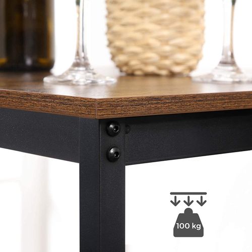Stolik barowy kwadratowy 60x60x92 cm rustykalny brąz loft do kuchni na Arena.pl