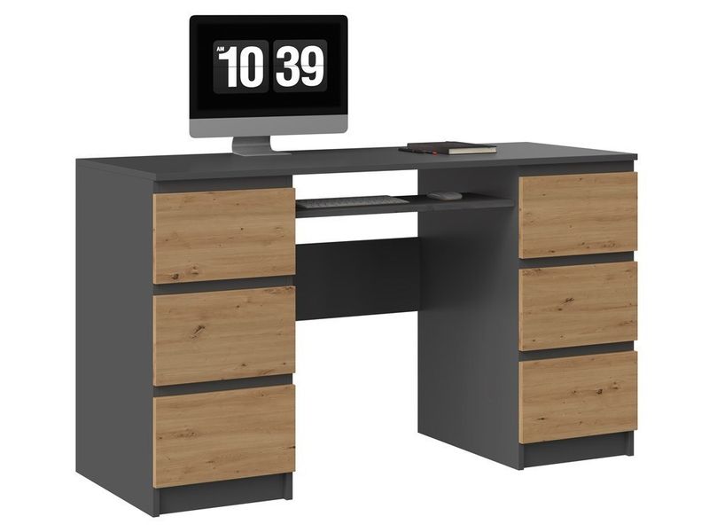 BIURKO KUBA - ANTRACYT / DĄB ARTISAN zdjęcie 1