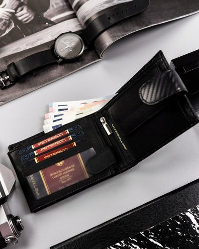 Portfel Peterson skóra naturalna elegancki skórzany z ochroną kart RFID na Arena.pl