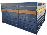 Wiata śmietnikowa 4x2,1m Antracyt + jasny orzech Schowek ogrodowy  TS630