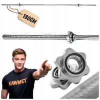 Gryf prosty gwintowany 180cm 28mm sztanga siłownia domowa fit Z ZACISKAMI