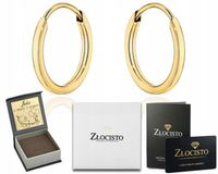 ZŁOTE KOLCZYKI KÓŁKA O KWADRATOWYM PRZEKROJU 1 CM