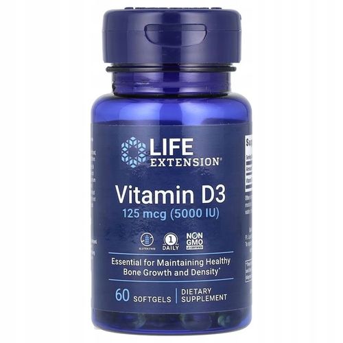 Suplement diety Life Extension Witamina D3 5000 IU 60 kapsułek na Arena.pl
