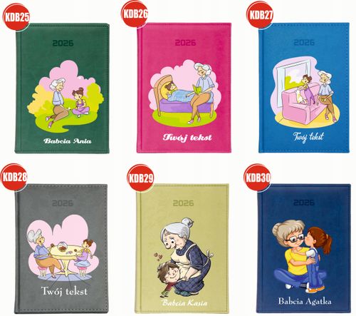 KALENDARZ A5 2026 DZIENNY terminarz Z NADRUKIEM na dzień babci planer na Arena.pl