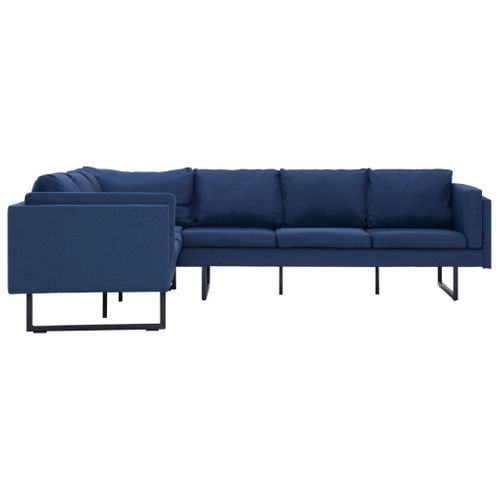 VidaXL Sofa narożna, niebieska, materiałowa na Arena.pl