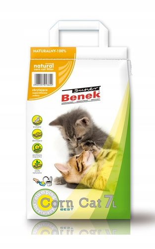 Żwirek kukurydziany dla kota Super Benek Corn Cat Naturalny 7l na Arena.pl