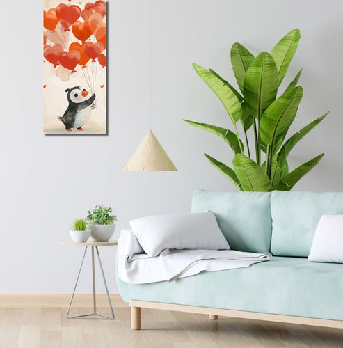 Obraz 30x70cm Pingwinek z Balonami na Arena.pl
