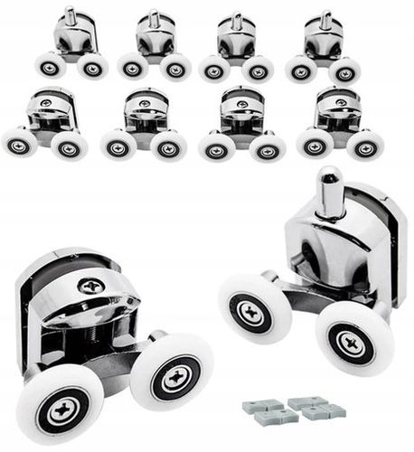 Rolki Kółka Do Kabiny Prysznicowej Komplet Rolek Kabin Prysznicowych Chrom na Arena.pl