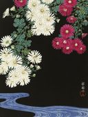 Plakat 75x100cm Chrysanthemums, Koson Japoński Vintage do Salonu