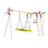 Plac zabaw AKROBATA ogród | Drabinka + leżak huśtawka + kosz | Stal