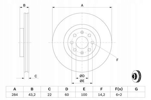 TARCZA HAM PRZOD 284X22 V BOSCH na Arena.pl
