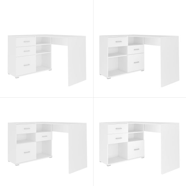 Biurko narożne ABS N4 białe zdjęcie 17