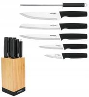 NOŻE Kuchenne Zestaw Komplet NOŻY Kuchennych W Bloku OSTRZAŁKA 6008