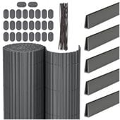 Osłona na balkon 500x160 cm PVC maskująca tarasowa, z mocowaniem i profilem ciemnoszara