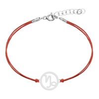 Bransoletka Sznurkowa Znak Zodiaku Koziorożec Srebro 925