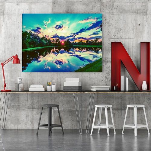 Obraz na płótnie - Canvas, Wschód słońca nad jeziorem 3 60x40 na Arena.pl