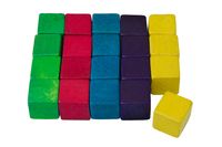 KOSTKA drewniana klocki kolorowe 15x15mm 20szt.