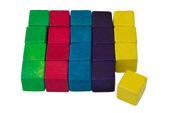 KOSTKA drewniana klocki kolorowe 15x15mm 20szt.