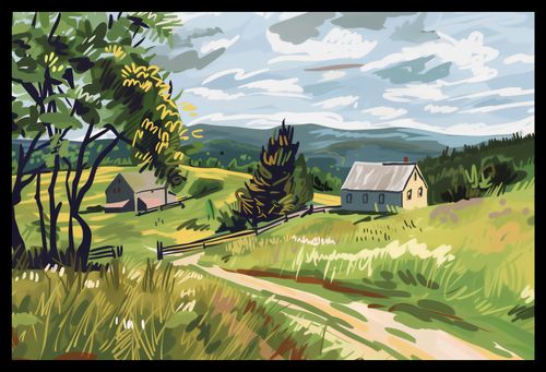 Plakat 45x30cm Bujna Wieś na Arena.pl