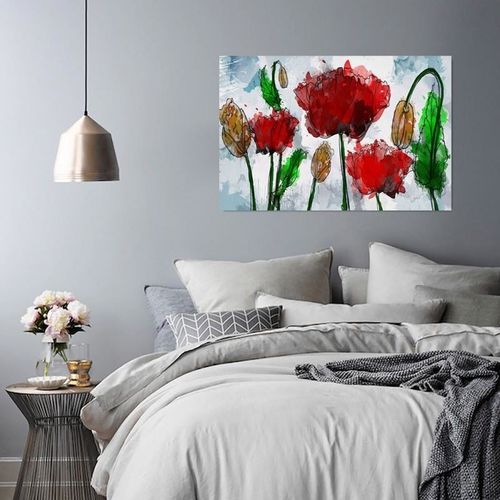 Obraz na płótnie - Canvas, Czerwone maki akwarela 40x30 na Arena.pl