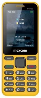 Telefon MAXCOM MM 139 Dual SIM Żółty
