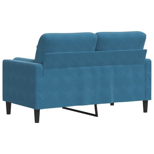 2-osobowa sofa z poduszkami, niebieska, 120 cm, aksamit na Arena.pl