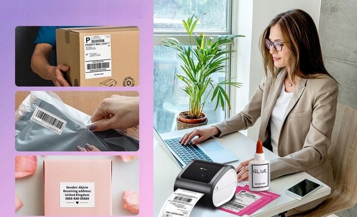 Phomemo drukarka termiczna etykiet wysyłkowych D520-BT Bluetooth USB zdjęcie 12