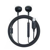 słuchawki douszne ze złączem usb-c mikrofonem i pilotem 1.2 m - czarne