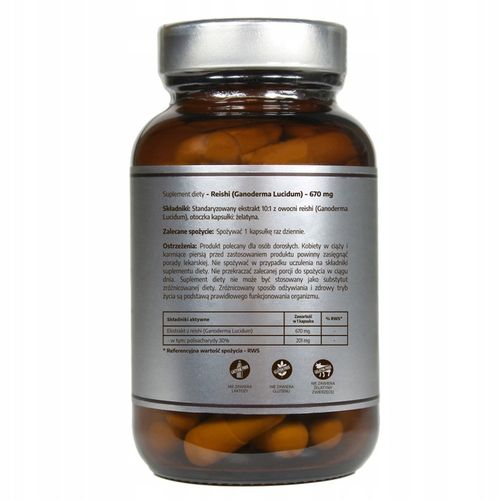 Grzyb Reishi - Ganoderma Lucidum - ekstrakt 670 mg Odporność Relaks Stres na Arena.pl