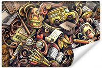 Fototapeta Dla Młodzieży PRZYBORY Szkoła Abstrakcja Efekt 3D 300cm x 210cm