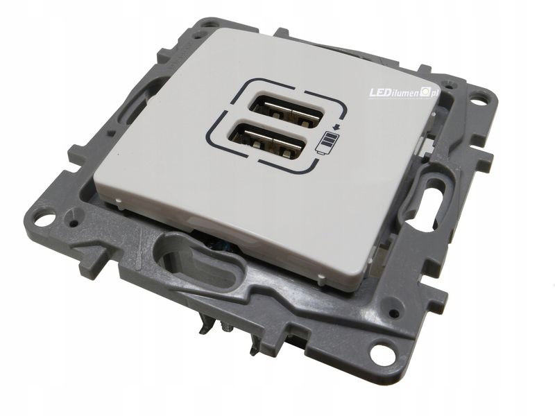 GNIAZDO ŁADOWARKA 2X USB 2,4A BIAŁE LEGRAND NILOE zdjęcie 11