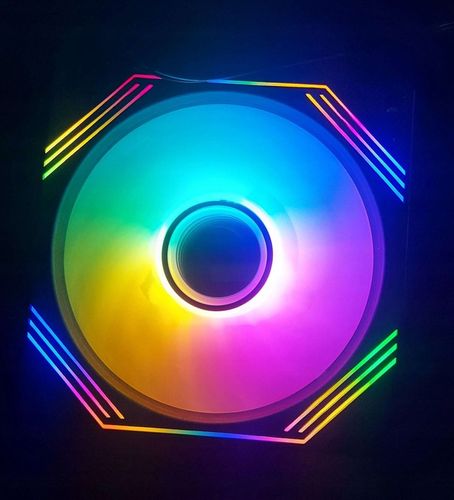 Wentylator RGB Dual LED RING INFINITY MIRROR RAINBOW V3 12cm Molex na Arena.pl