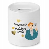Dla Pracownika Skarbonka Pracownika O Złotym Sercu Z Nadrukiem Ze Zdjęciem