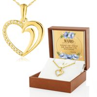 NASZYJNIK ZAWIESZKA SERCE ZŁOTO 585 PREZENT DLA MAMY+ NADRUK