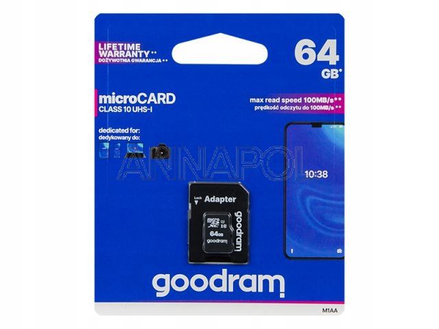 KARTA PAMIĘCI MICRO SD 64GB+ADAPTER CLASS 10 UHS-I zdjęcie 1