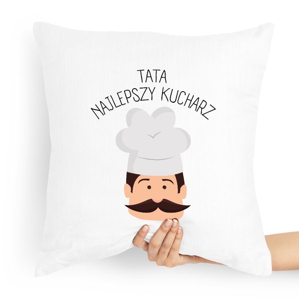 Poduszka Prezent Dla Taty Tata Najlepszy Kucharz Z Nadrukiem Ze Zdjęciem zdjęcie 1