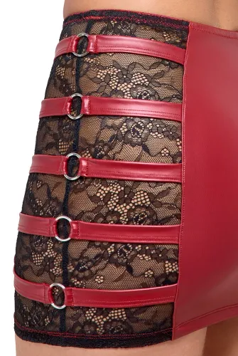 cottelli party komplet mini spodniczka i top, czerwony, koronka, m na Arena.pl