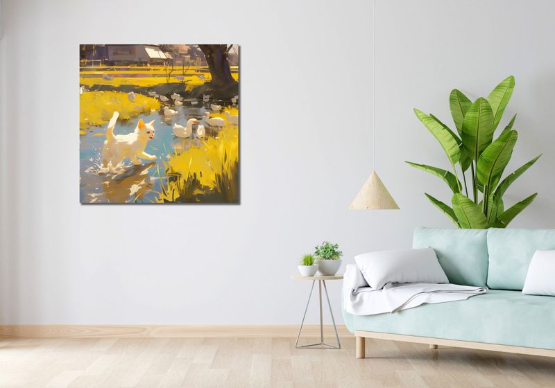 Obraz 90x90cm Słońce na Wsi zdjęcie 2