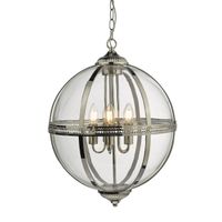 Wisząca lampa kula Vanessa VAN0538 Dar Lighting przezroczysta nikiel
