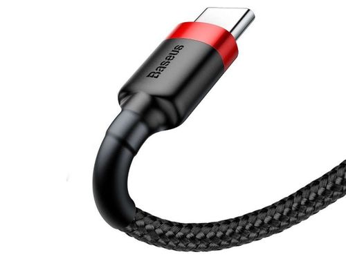 Baseus Kabel Cafule USB-C Type C 2A 3m Czarno-czerwony na Arena.pl