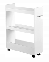 MOBILNA WĄSKA SZAFKA na kółkach kuchenna biała wnękowa wózek 22x60xh78cm