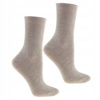 Bezuciskowe Zdrowotne Skarpetki Beżowe Bawełniane Damskie MORAJ PARA 35-38