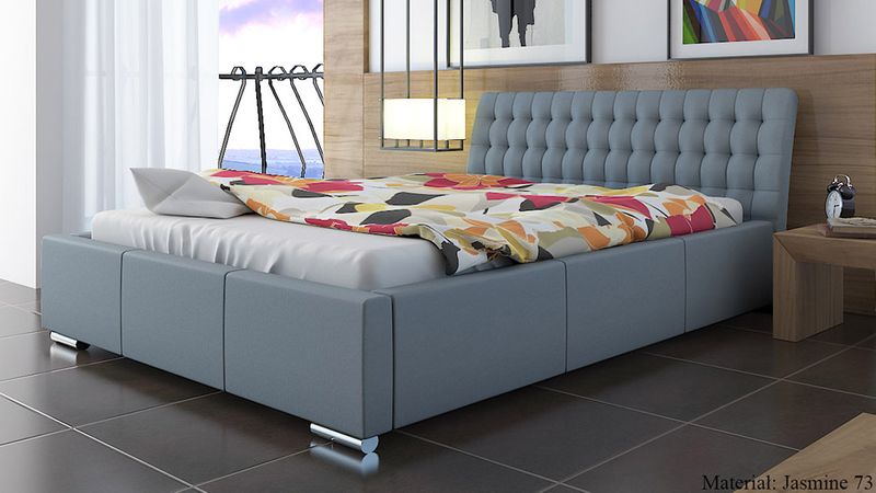 FUNKCJONALNE ŁÓŻKO TAPICEROWANE Z POJEMNIKIEM 160x200 zdjęcie 1