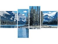 100 55CM OBRAZ 4 ELEM JEZIORO MALIGNE ZIMĄ PŁÓTNO DRUK