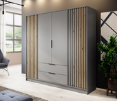 Szafa Lamele 206 cm Szara NELA PS