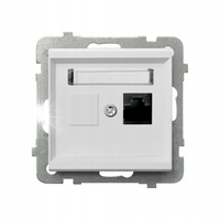 GNIAZDO KOMPUTEROWE RJ45 5e POJEDYNCZE OSPEL SONATA GPK-1R/K/m/75 BIAŁY MAT