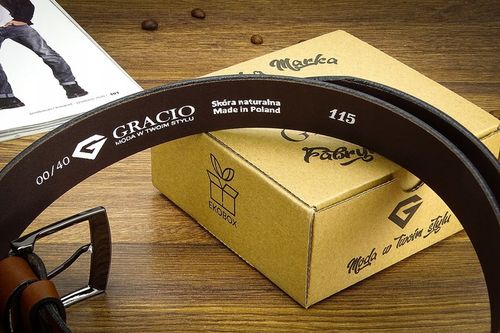 PASEK męski Gracio BRĄZ SZEROKI do spodni JEANS na Arena.pl