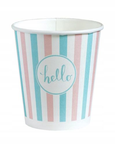 KUBKI PAPIEROWE DO KAWY 250ML SUP PASTELE + WIECZKA 100SZT na Arena.pl