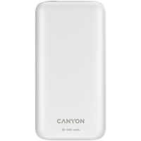 canyon powerbank pb-301 led 30000 mah pd 20w qc 3.0 biały